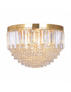 Lampa sufitowa Charlotte Glamour, złoty plafon 7-punktowy, nowoczesny design do eleganckich wnętrz, E14 40W.