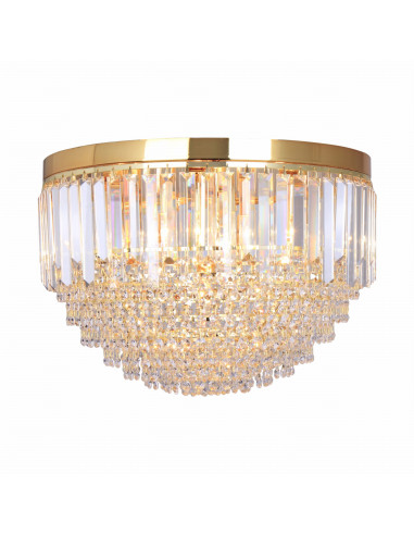 Lampa sufitowa Charlotte Glamour, złoty plafon 7-punktowy, nowoczesny design do eleganckich wnętrz, E14 40W.