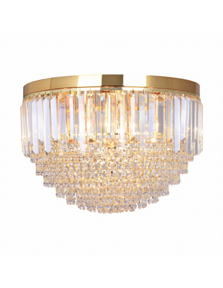 Lampa sufitowa Charlotte Glamour, złoty plafon 7-punktowy, nowoczesny design do eleganckich wnętrz, E14 40W.