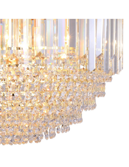 Lampa sufitowa Charlotte Glamour, złoty plafon 7-punktowy, nowoczesny design do eleganckich wnętrz, E14 40W.