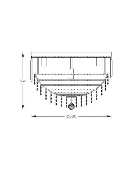 Lampa sufitowa Charlotte Glamour, złoty plafon 7-punktowy, nowoczesny design do eleganckich wnętrz, E14 40W.