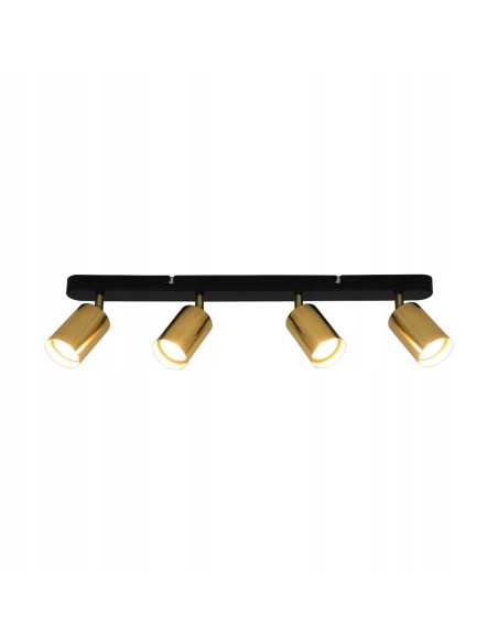 Lampa sufitowa VILA w złocie, elegancki plafon GU10 z regulowanym kątem oświetlenia do jadalni, metalowa konstrukcja.