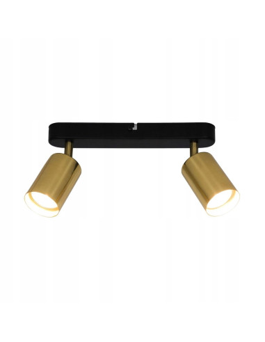 Plafon sufitowy VILA z regulowanymi tubami w kolorze złotym i czarnym, nowoczesny design do salonu i kuchni GU10.