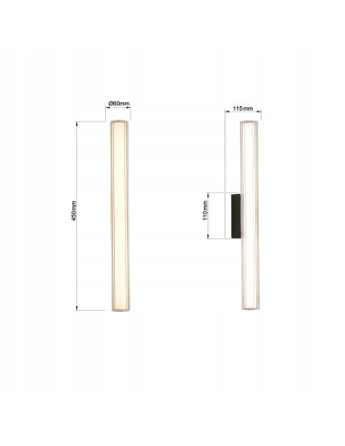 Nowoczesny kinkiet LED Linea z regulacją barwy światła, czarny - elegancka lampa do sypialni i łazienki od Light Prestige