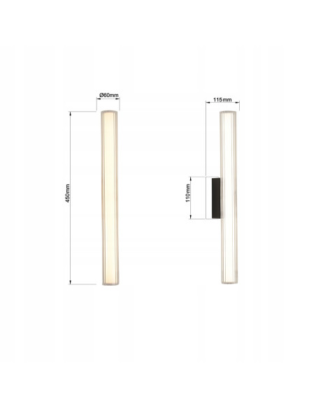 Nowoczesny kinkiet LED Linea z regulacją barwy światła, czarny - elegancka lampa do sypialni i łazienki od Light Prestige