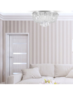 Lampa sufitowa SENSI w chromie z kryształowymi elementami - nowoczesny plafon do eleganckich wnętrz 2