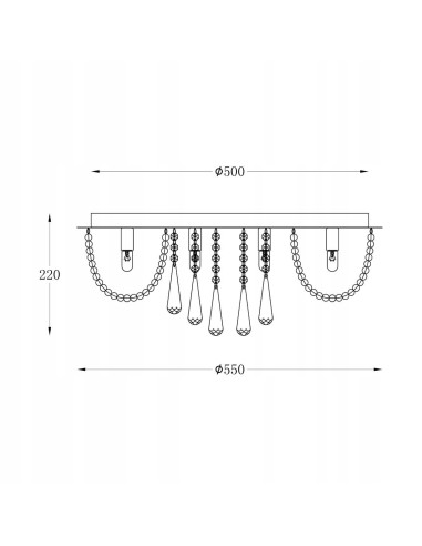 Lampa sufitowa SENSI w chromie z kryształowymi elementami - nowoczesny plafon do eleganckich wnętrz