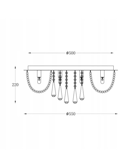 Lampa sufitowa SENSI w chromie z kryształowymi elementami - nowoczesny plafon do eleganckich wnętrz