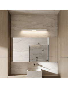 Kinkiet łazienkowy Light Prestige Aqua 92 cm, regulowana barwa światła, minimalistyczny design, biały metal, IP44