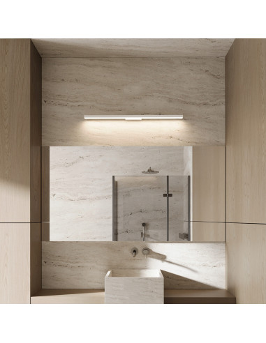 Kinkiet łazienkowy Light Prestige Aqua 92 cm, regulowana barwa światła, minimalistyczny design, biały metal, IP44