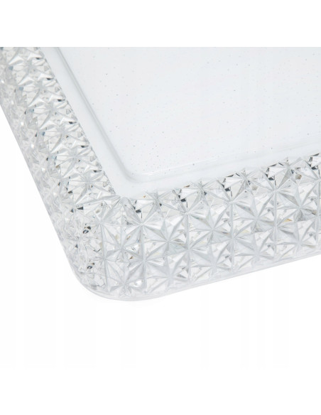 Plafon LED MOA - Elegancka lampa sufitowa w kształcie płatków śniegu, chromowa rama, nowoczesne oświetlenie wnętrz.