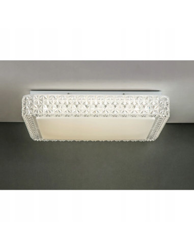 Plafon LED MOA - Elegancka lampa sufitowa w kształcie płatków śniegu, chromowa rama, nowoczesne oświetlenie wnętrz.