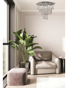 Lampa sufitowa TERRE w stylu glamour z kryształkami - elegancka plafoniera do salonu, sypialni i jadalni 2