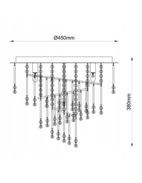 Lampa sufitowa TERRE w stylu glamour z kryształkami - elegancka plafoniera do salonu, sypialni i jadalni