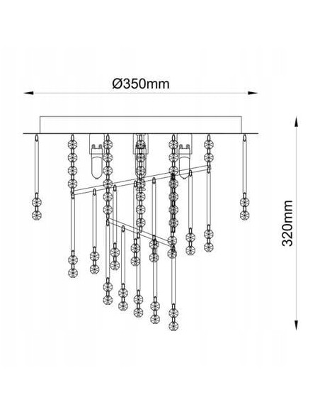 Elegancka lampa sufitowa TERRE z kryształowym efektem, okrągły plafon 4xG9 w stylu glamour, srebrno-szara.