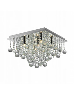 Elegancka lampa sufitowa RANGEL z kryształami - nowoczesny plafon w kolorze chromu do stylowych wnętrz