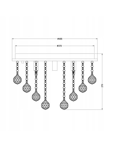 Elegancka lampa sufitowa RANGEL z kryształami - nowoczesny plafon w kolorze chromu do stylowych wnętrz