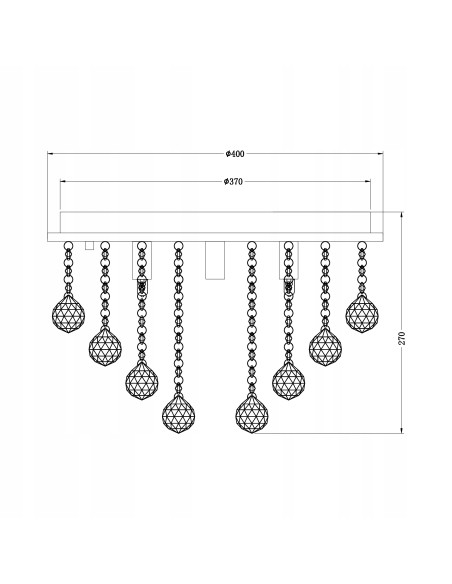Elegancka lampa sufitowa RANGEL z kryształami - nowoczesny plafon w kolorze chromu do stylowych wnętrz