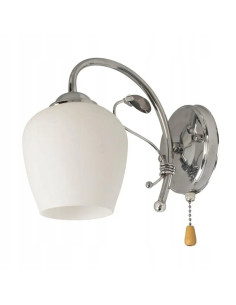 Kinkiet VEN w kształcie kwiatu, chromowana gałązka, biały/srebrny/szary, E27, nowoczesny styl do każdego wnętrza