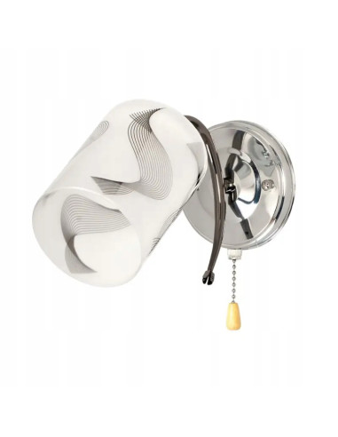 Lampa ścienna VEN K-N 0624/1 - Luksusowy element dekoracyjny z eleganckim kloszem w kolorze białym, srebrnym lub szarym.