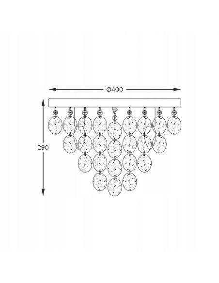 Lampa sufitowa PARDO – elegancki plafon z ozdobnymi talarkami, 6 punktów świetlnych, chrom i szkło przezroczyste, Zuma Line