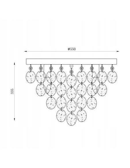 Lampa sufitowa PARDO - elegancki plafon z szklanymi wstawkami do nowoczesnych wnętrz i salonów