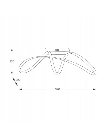 Lampa sufitowa FERMI Spiralna LED 2800 Lm Złota z Regulacją Barwy Światła - Nowoczesny Design do Wnętrz