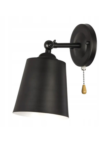 Kinkiet metalowy VEN K-N 3250/1 w eleganckim czarnym kolorze - stylowe oświetlenie do każdego wnętrza