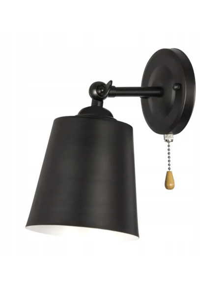 Kinkiet metalowy VEN K-N 3250/1 w eleganckim czarnym kolorze - stylowe oświetlenie do każdego wnętrza