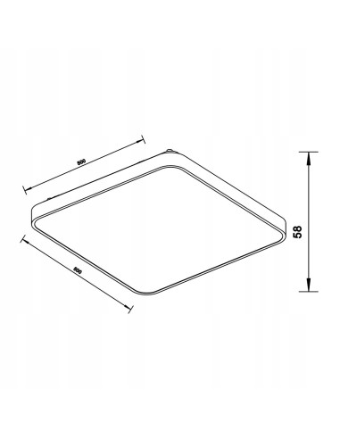 Panel LED SIERRA z złotą ramą, kwadratowy plafon idealny do nowoczesnych wnętrz - eleganckie oświetlenie do salonu.