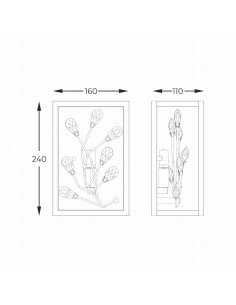 Stylowy kinkiet SPRING z motywem roślinnym, czarno-złoty, metalowo-kryształowy od Zuma Line do eleganckich wnętrz 2