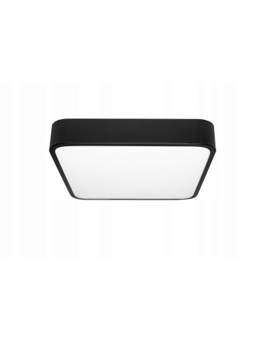 Nowoczesny plafon LED HOLLYWOOD 30x30 cm, czarny, 24W, neutralna biel 4000K - eleganckie oświetlenie do wnętrz.