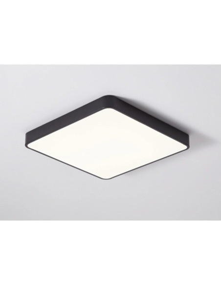 Nowoczesny plafon LED HOLLYWOOD 30x30 cm, czarny, 24W, neutralna biel 4000K - eleganckie oświetlenie do wnętrz.