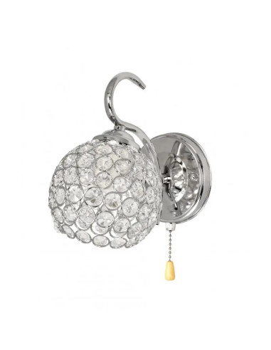 Elegancka Kula Kinkiet K-A 1537/1 Venti z Kryształkami, Chromowany, 60W - Stylowa Lampa Ścienna do Korytarza i Przedpokoju