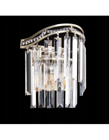 Elegancka lampa ścienna Venti z metalowymi detalami i kryształkami – idealna do salonu i garderoby, model 1735/2 AB