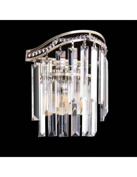 Elegancka lampa ścienna Venti z metalowymi detalami i kryształkami – idealna do salonu i garderoby, model 1735/2 AB