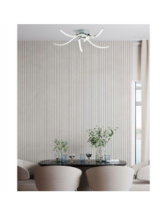 Lampa sufitowa FOCUS LED w kształcie meduzy, chrom/biała, 35W, elegancki plafon do nowoczesnych wnętrz marki Zuma Line 2