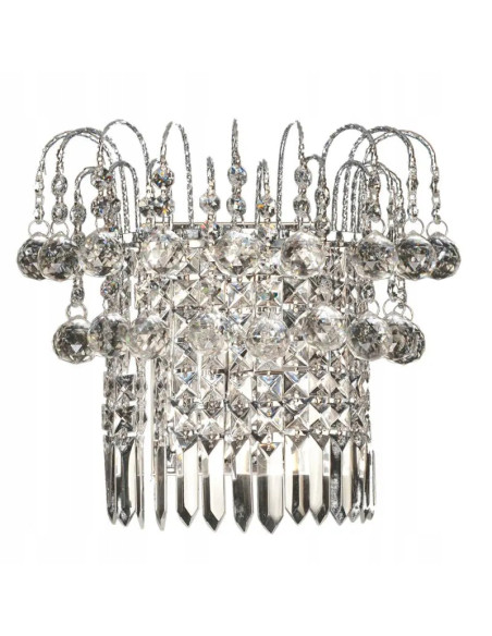 Lampa ścienna kryształowa Venti K-B 0108/2 w stylu glamour – elegancka ozdoba do wnętrz i sal bankietowych, 28 cm