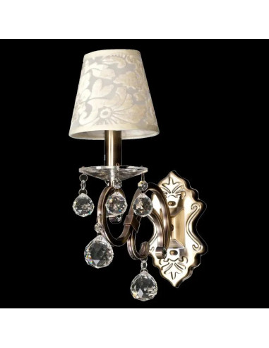 Kinkiet Venti VEN z eleganckim abażurem, metalowy, beżowy - stylowa lampa ścienna do wnętrz glamour