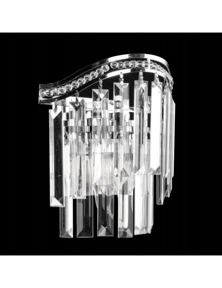 Luksusowy kinkiet VEN K-E 1735/2 CR z kryształami - elegancka lampa ścienna do stylowych wnętrz