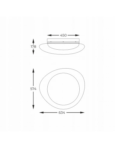 Nowoczesna lampa sufitowa AURA LED z regulacją barwy światła - minimalistyczne oświetlenie do kuchni i jadalni marki Zuma Line