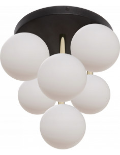 Nowoczesny plafon sufitowy ALI G9 w kształcie balonów - eleganckie oświetlenie w czerni, złocie i bieli.