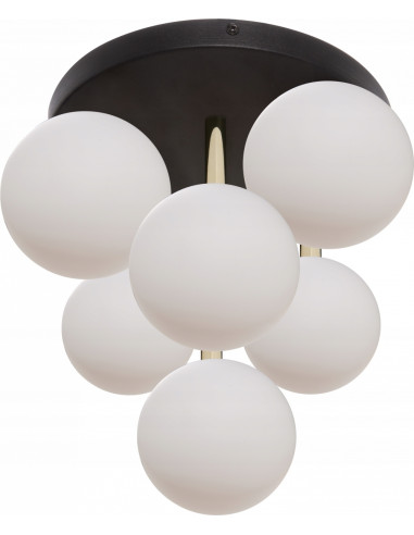 Nowoczesny plafon sufitowy ALI G9 w kształcie balonów - eleganckie oświetlenie w czerni, złocie i bieli.