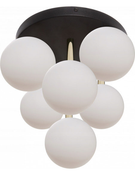 Nowoczesny plafon sufitowy ALI G9 w kształcie balonów - eleganckie oświetlenie w czerni, złocie i bieli.