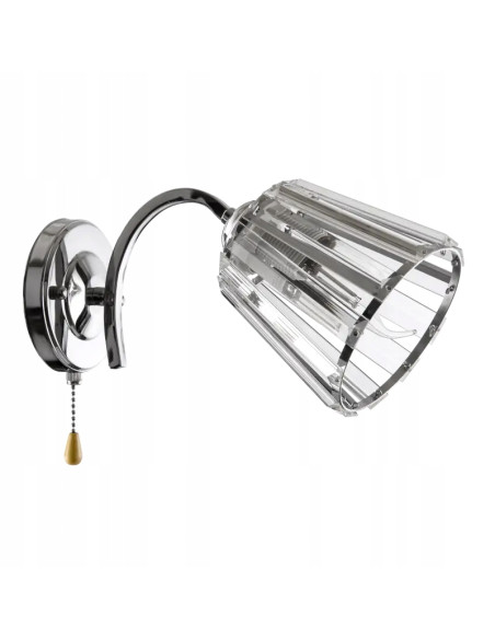 Kinkiet Venti VEN z klasycznym szklanym kloszem, chromowana konstrukcja, 1x60W, elegancki design do każdego wnętrza.