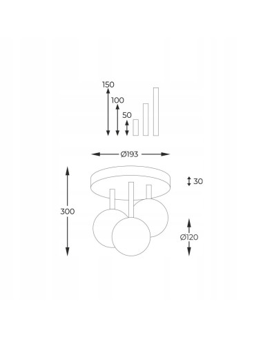 Lampa wisząca ALI G9 z trzema kulistymi światłami – nowoczesny akcent do eleganckich wnętrz