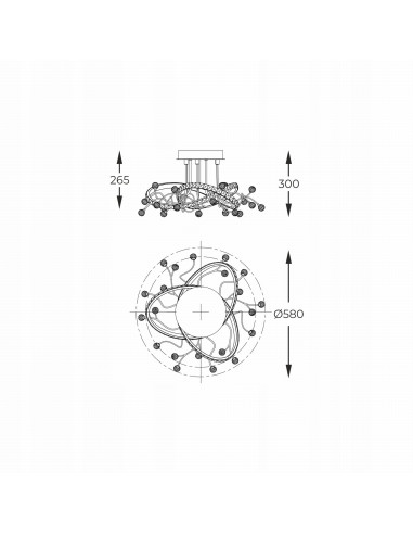 Lampa sufitowa LED MAIA – nowoczesny plafon o unikatowym kształcie do eleganckich wnętrz, idealna do jadalni i salonu
