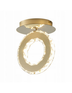 Lampa sufitowa LED GIRONA z kryształami, złota 10W, elegancki styl glamour, ciepłe światło 3000K, nowoczesna dekoracja wnętrz