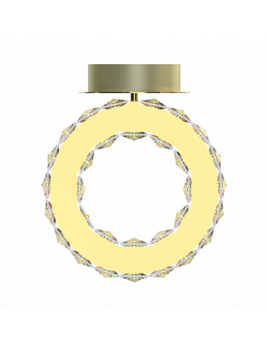 Lampa sufitowa LED GIRONA z kryształami, złota 10W, elegancki styl glamour, ciepłe światło 3000K, nowoczesna dekoracja wnętrz