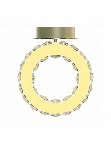 Lampa sufitowa LED GIRONA z kryształami, złota 10W, elegancki styl glamour, ciepłe światło 3000K, nowoczesna dekoracja wnętrz